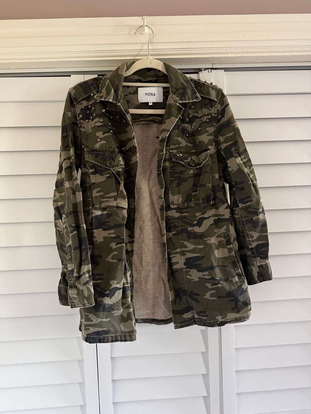 pistola Olive Camo Studded Utility Jacket